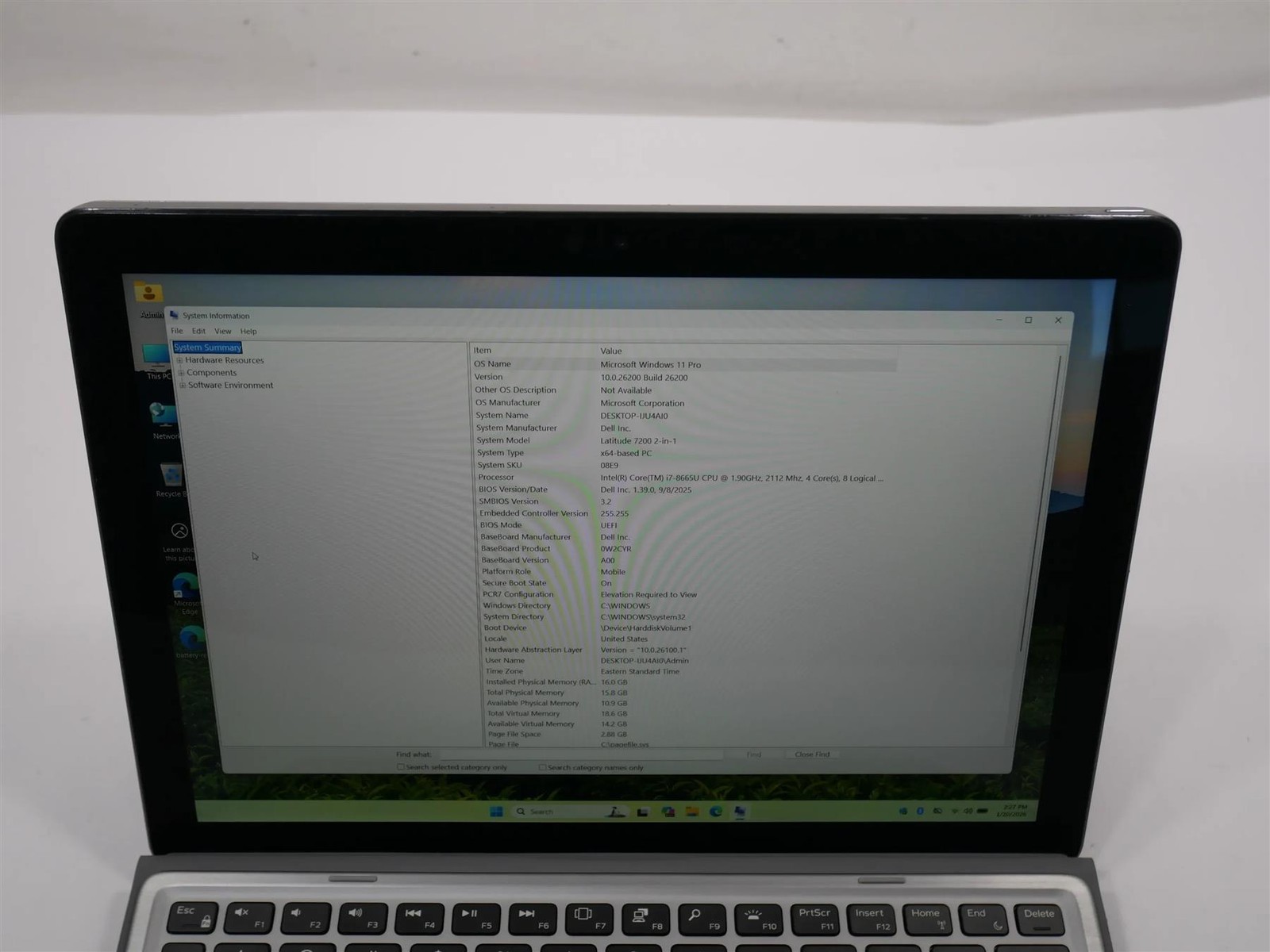 Dell Latitude 7200 Core i7-8665U 1.90GHz 16GB 128GB SSD