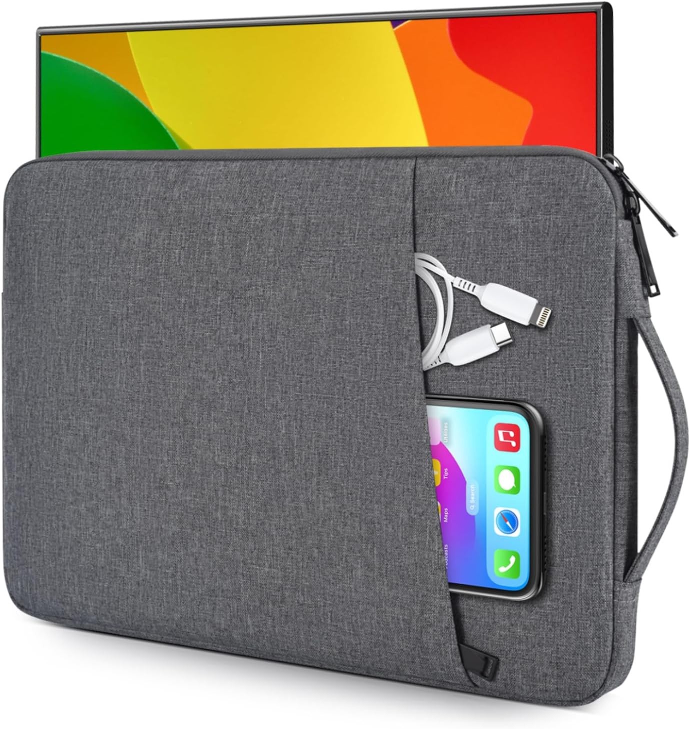 Protective Sleeve for 15.6 Inch Portable Monitors, Carrying Case for ForHelp KYY