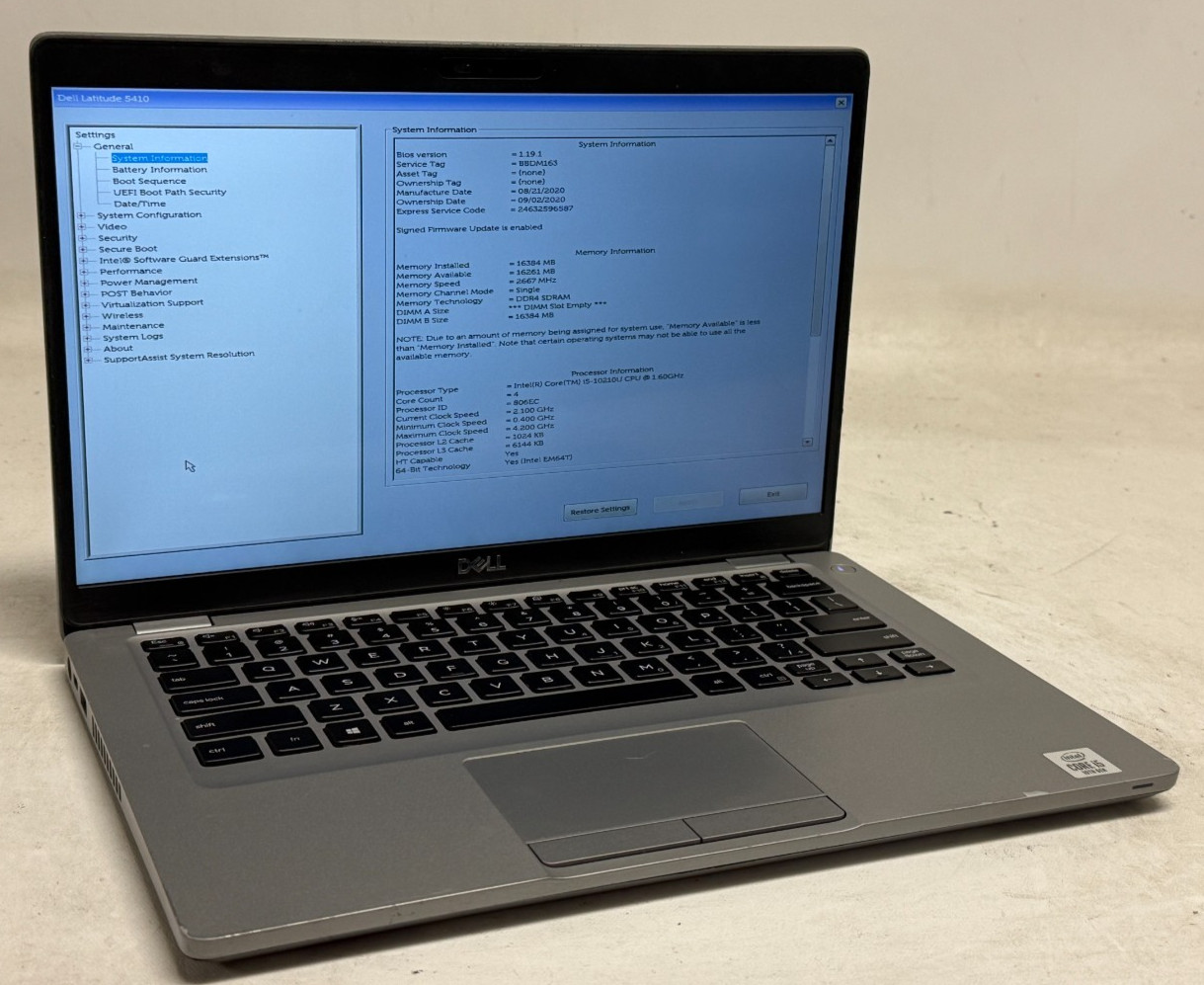 Dell Latitude 5410 14″ (i5-10210u 1.60GHz – 16GB RAM – 256GB SSD – Win11Home)