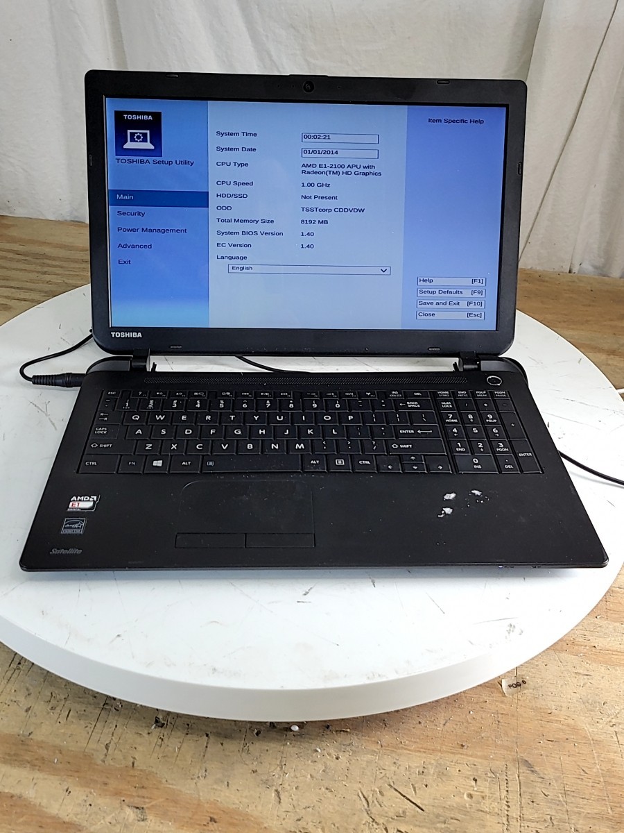 TOSHIBA SATELLITE C55D-B5308 Laptop AMD E1-2100 APU 8GB SEE NOTES