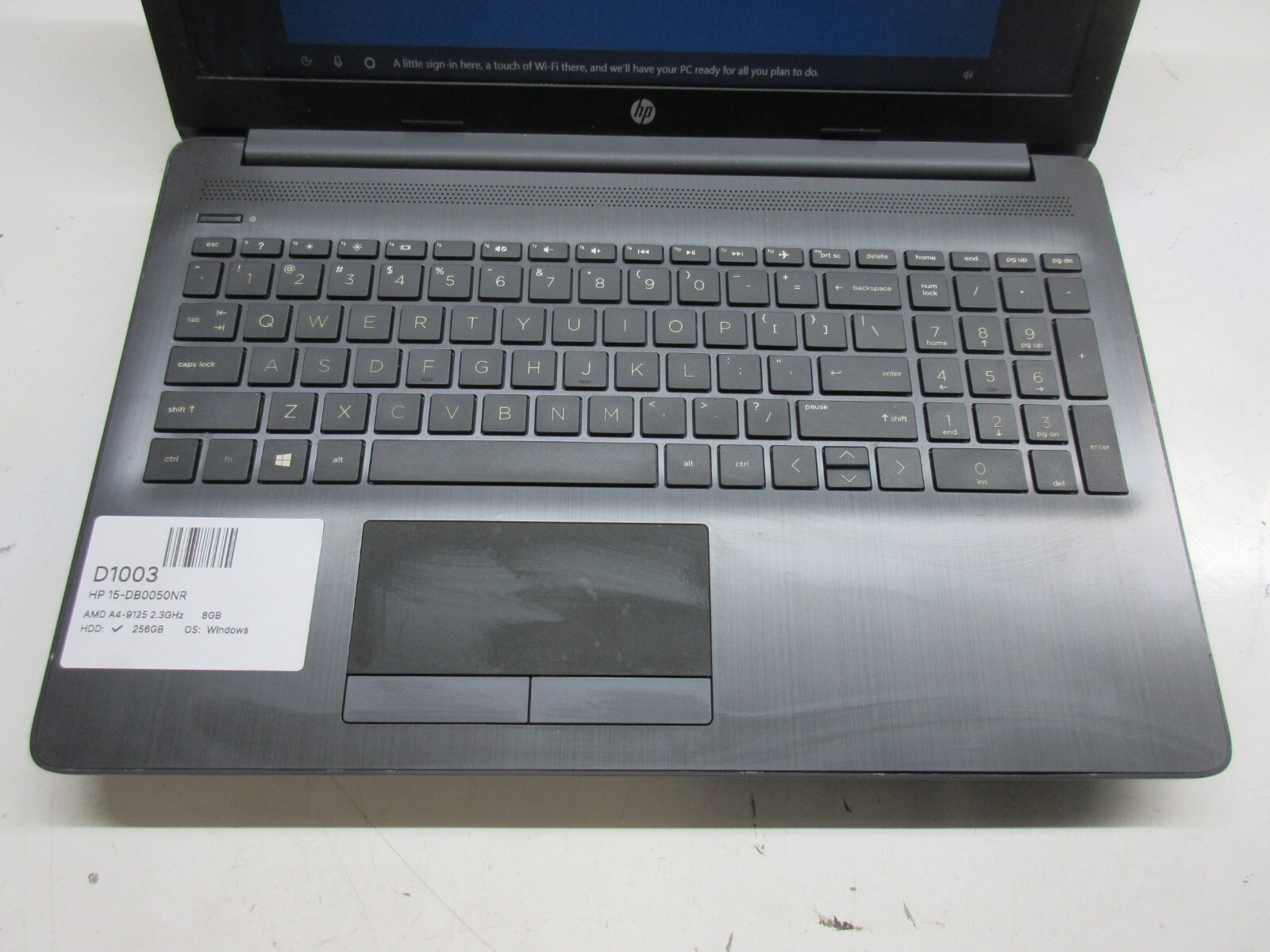 HP 15-DB0050NR AMD A4-9125 2.3GHz 8GB Windows 10 256GB SSD