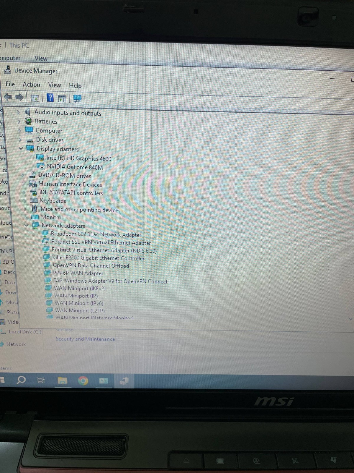 MSI MS-16GH 15.6″ Core i7 2.5GHz 8GB Win 10 No SSD AS IS