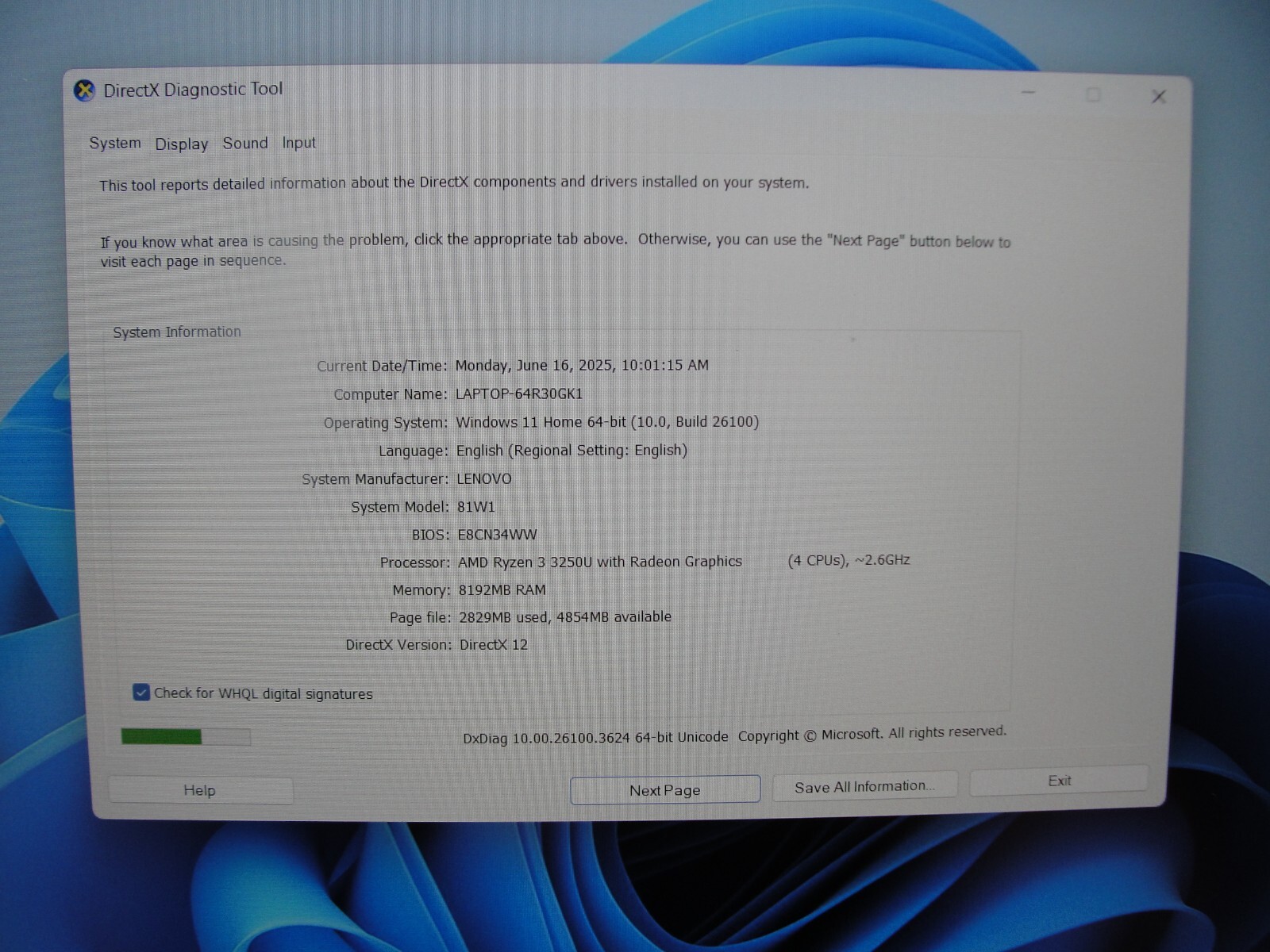 Lenovo IdeaPad 3 15ADA05 15.6” FHD AMD Ryzen 3 3250U 2.6GHz 8GB 128GB SSD