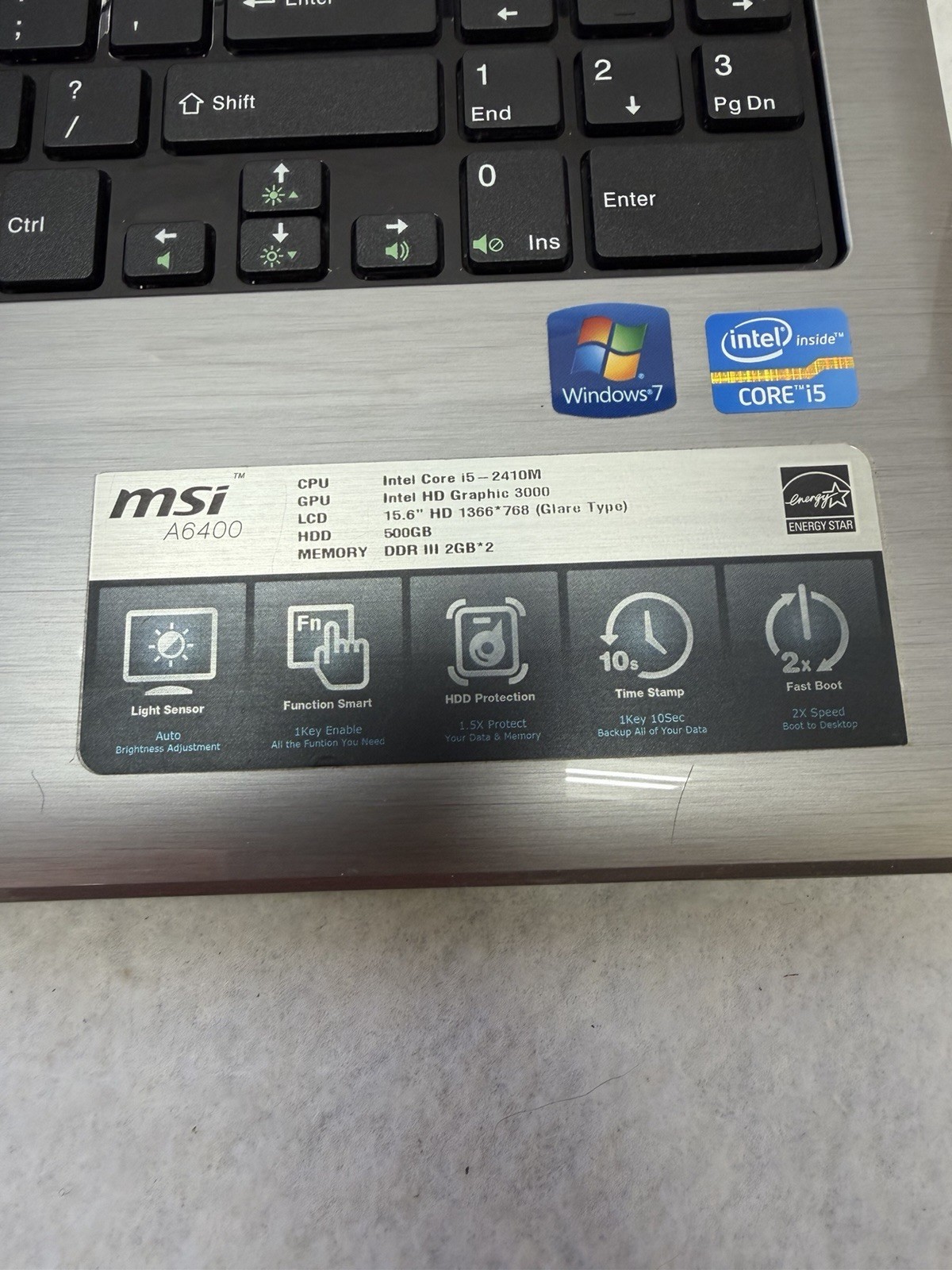 MSI Computer With Linux Mint 22.2. Intel Core i5-2410M