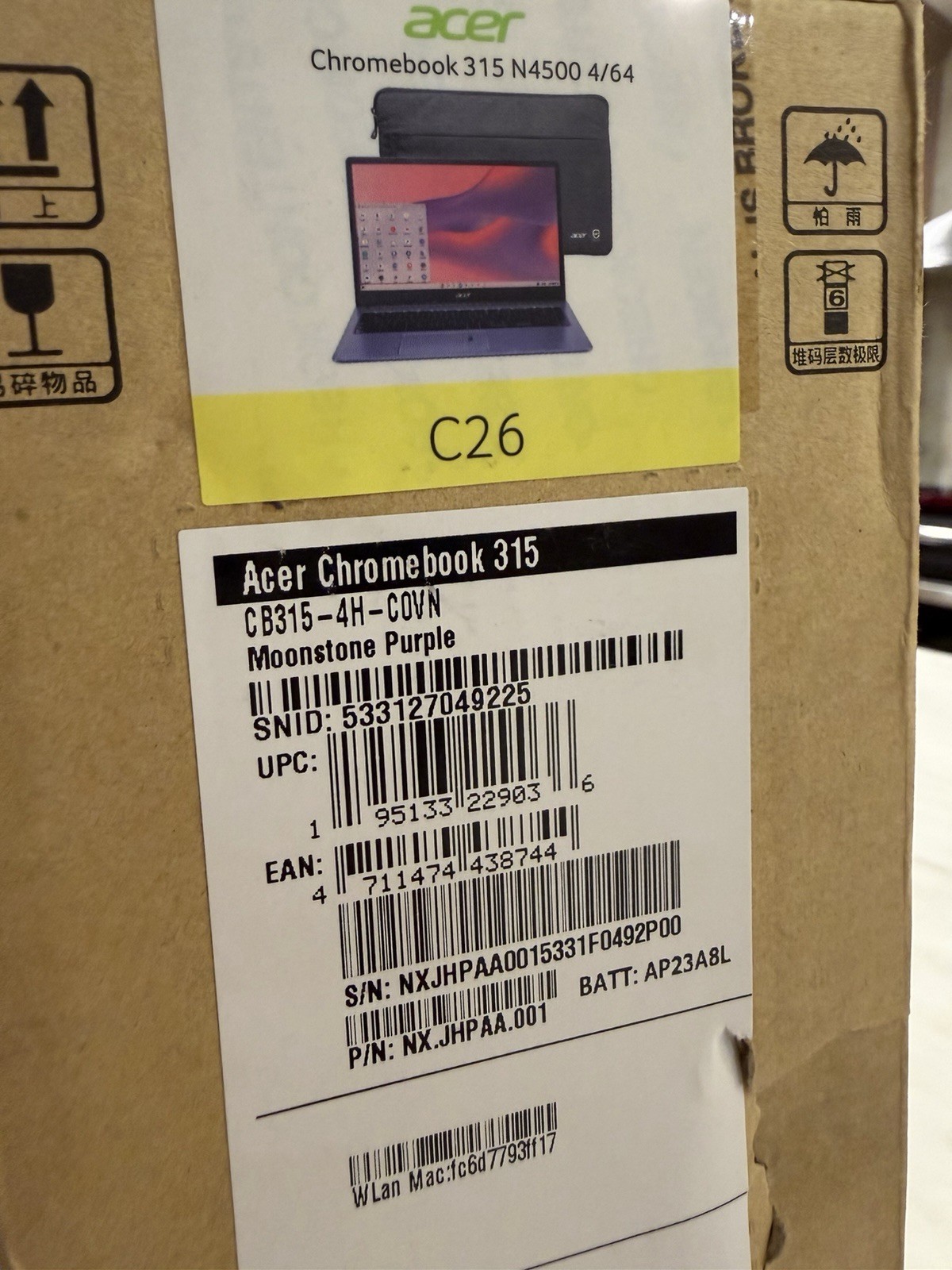 Acer Chromebook 315 15.6″ HD Celeron N4500 4GB RAM 64GB Chrome OS
