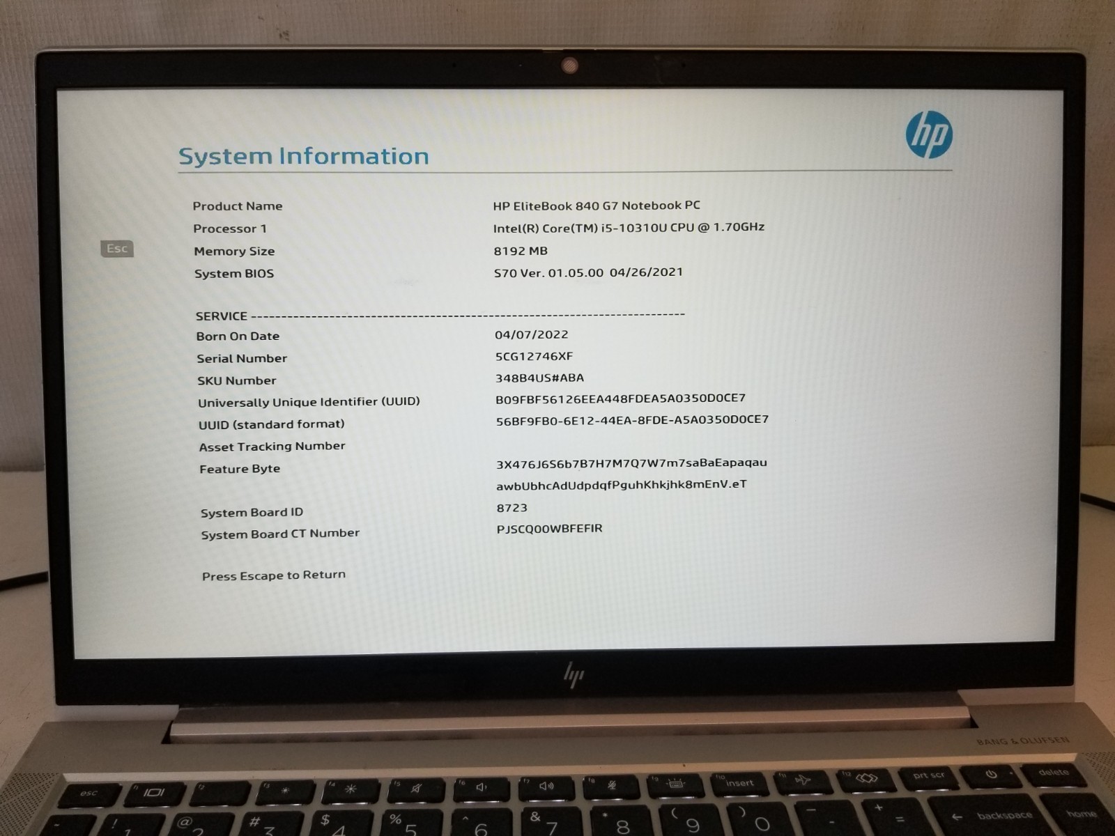 Lot of 2 HP EliteBook 840 G7 Intel Core i5-10310U 1.70GHz 8GB RAM NO SSD