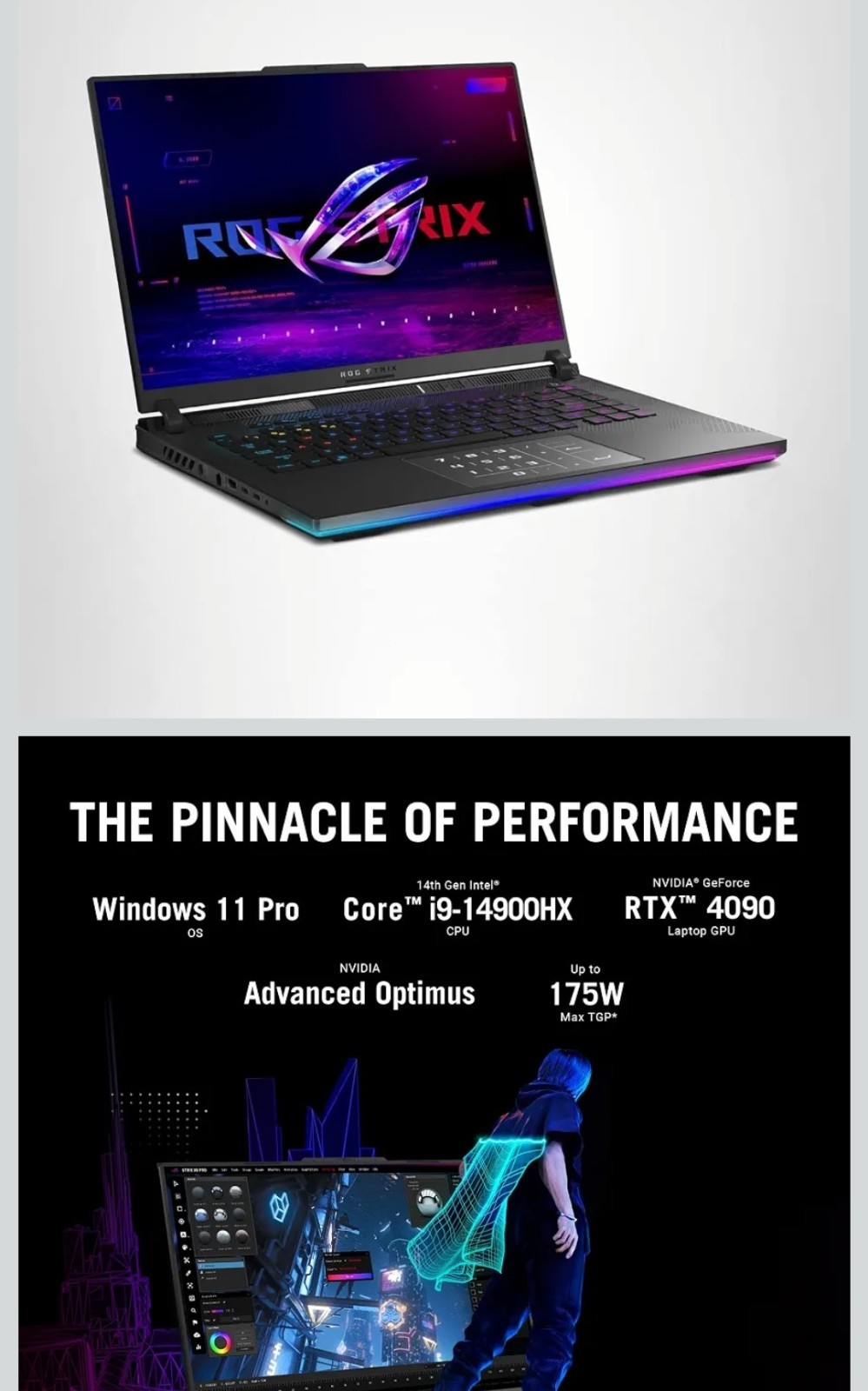 ASUS ROG Strix Gaming Laptop i9-14900HX RTX 5060 16GB 1TB SSD Win 11 Pro