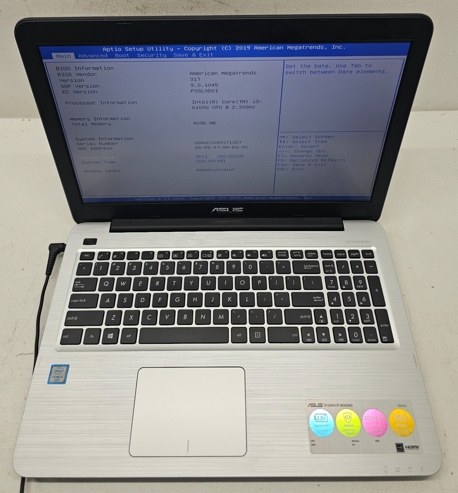 ASUS F556UA-AB32 15.6″ Laptop Intel Core i3-6100U 4GB Ram NO HD/OS (FL)