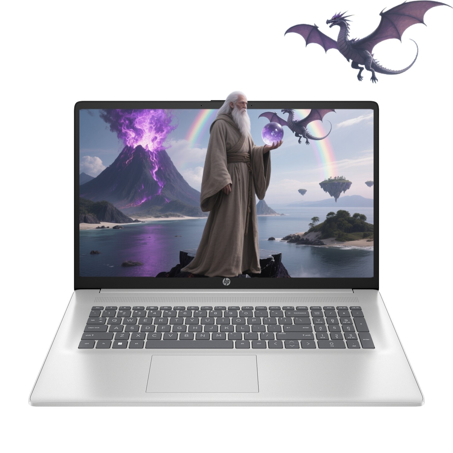 HP 17.3″HD Touch Laptop computer AMD Ryzen 5-7530U UPTO 64GB RAM 2TB SSD Silver