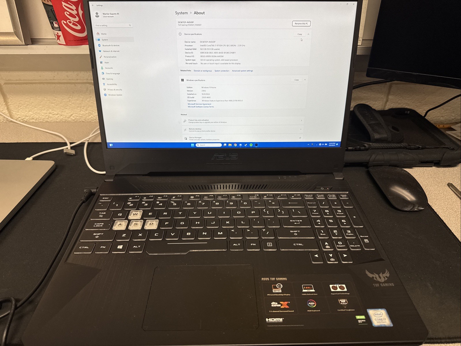 ASUS TUF FX505GT-US52 15.6″ Gaming Laptop i5 , GTX 1650 512GB SSD, 16 Gb RAM
