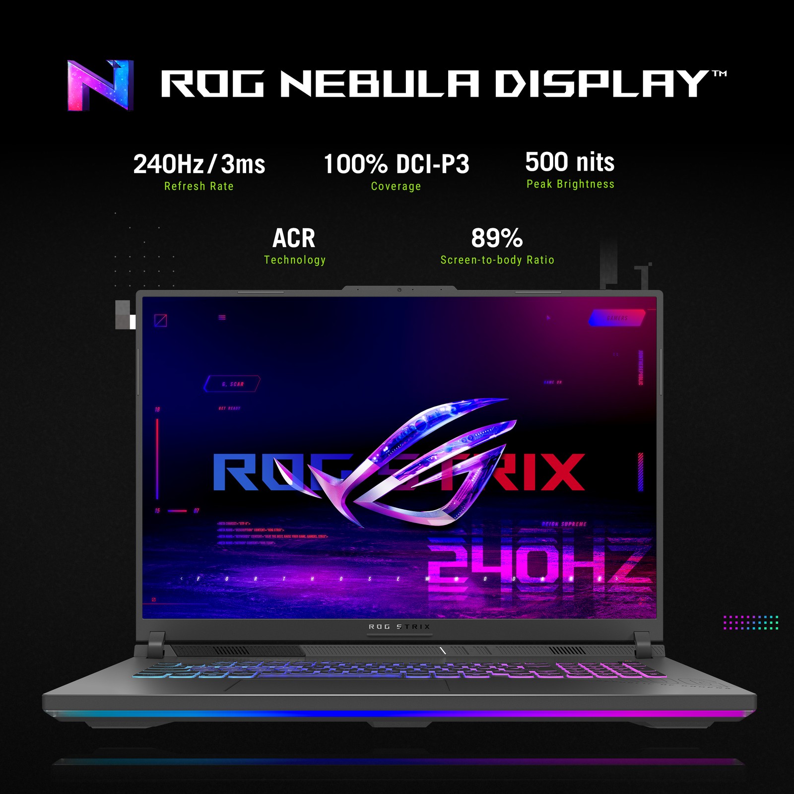 ASUS ROG Strix 18″ 2560×1600 Ryzen 9 8940HX 64GB 1TB SSD RTX 5070 Windows 11 Pro