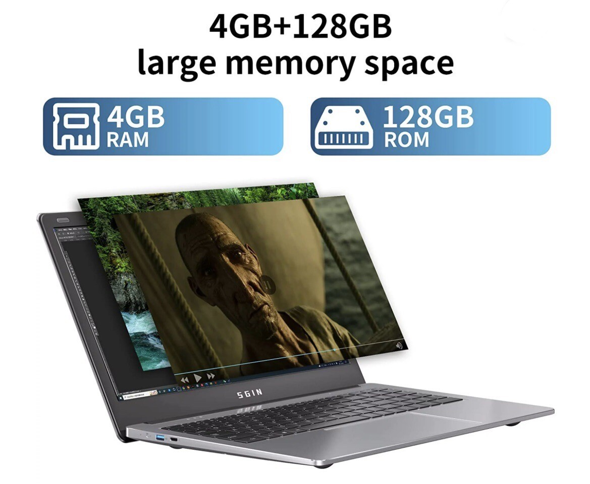 SGIN 15.6inch Laptop, Full HD 1920×1080 With 4 Core Intel Up To 2.8GHz