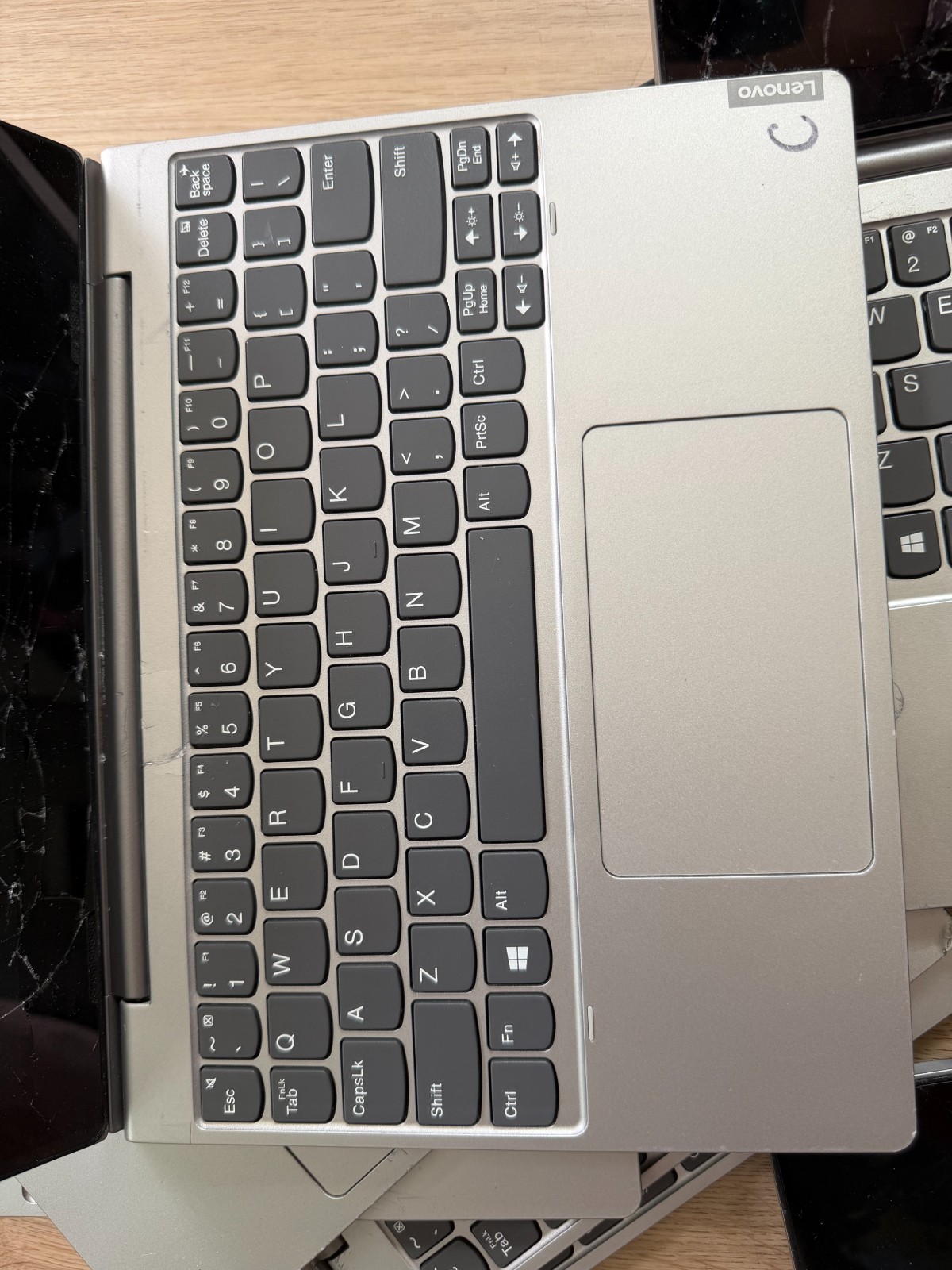 Lot of 6 Lenovo IdeaPad Duet Tablets + 6 Keyboards AS-IS For Parts Broken Screen