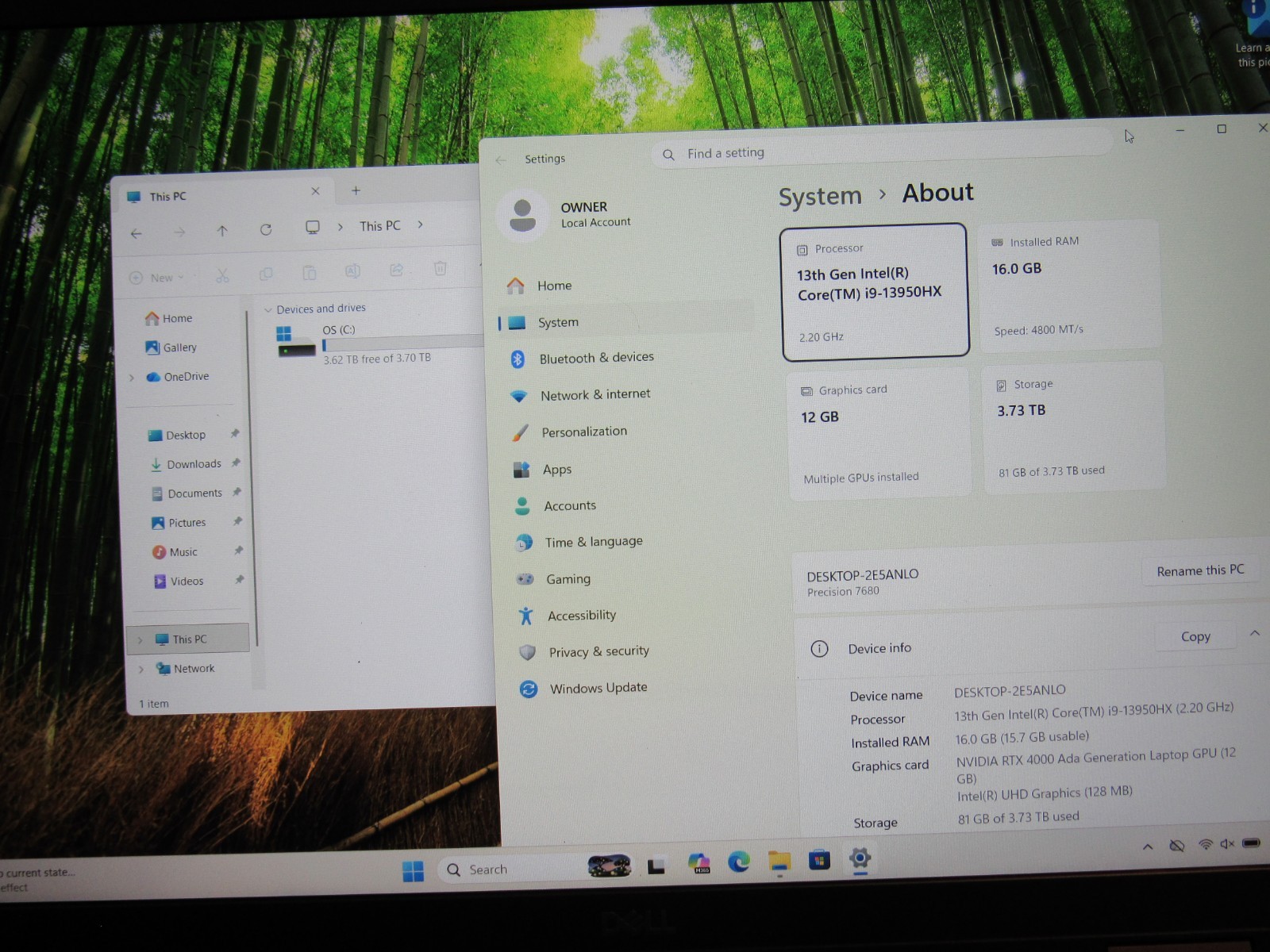 Dell Precision 7680 16″ FHD+ i9 13950HX 13th Gen 16GB CAMM 4TB SSD RTX 4000 Ada