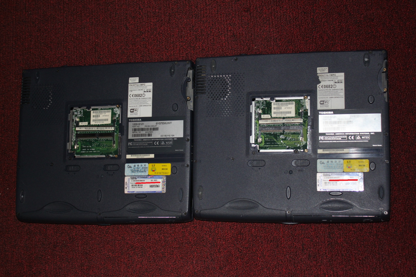 LOT of 2 Toshiba Satellite 1200-S121 Laptop/Notebook, Parts/Repair
