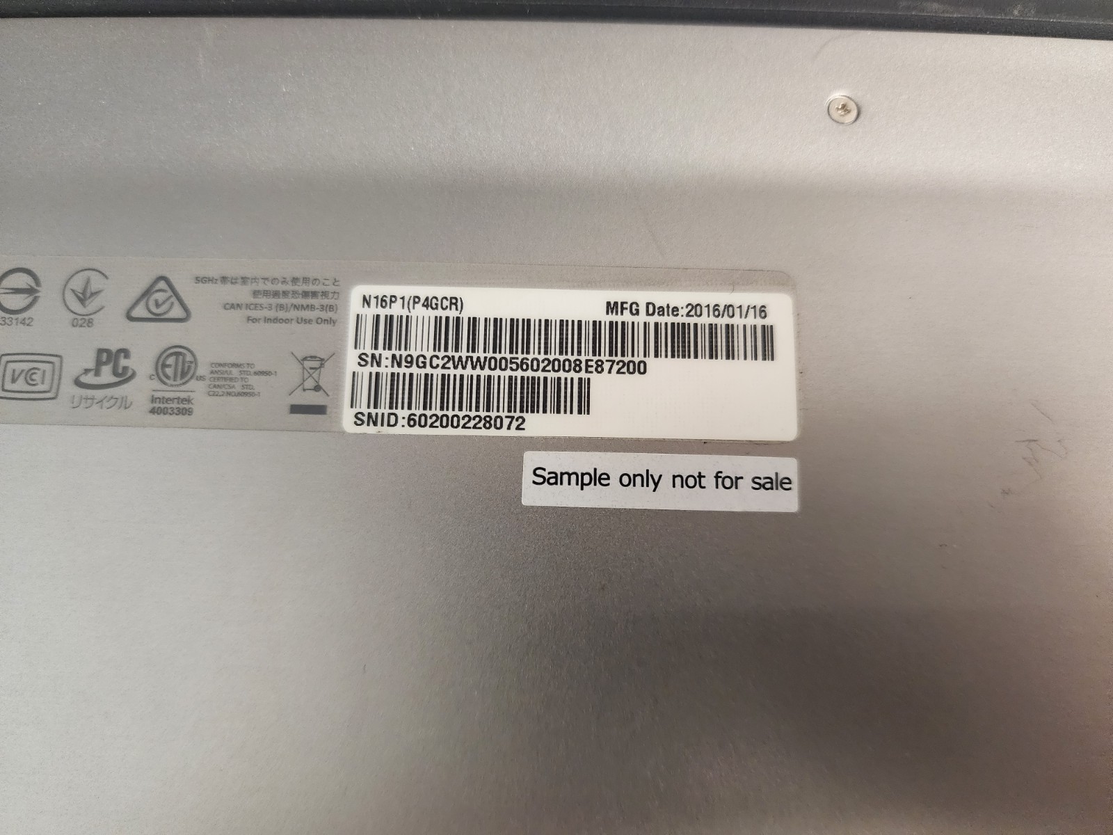 Acer Chromebook 14 N16P1 _ Celeron N3160 @ 1.6 _ 4GB / 32GB _ ChromeOS _ No AC