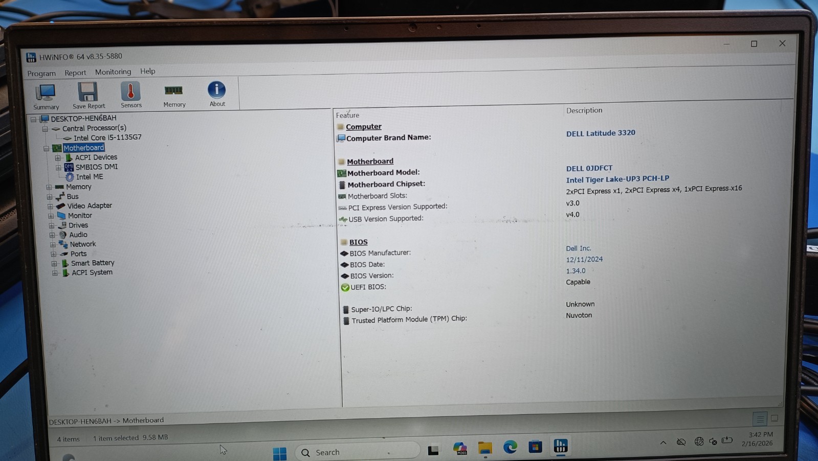 Dell Latitude 3320 13.3″Intel Core i5-1135G7 8GB WIN 10 LIC NO HDD NO A/C TESTED
