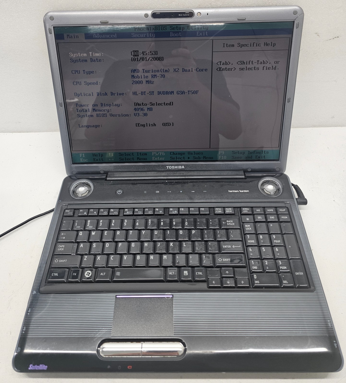 Toshiba Satellite P305D-S8900 Laptop AMD Turion X2 RM-70 4GB Ram NO HD/OS (FL)