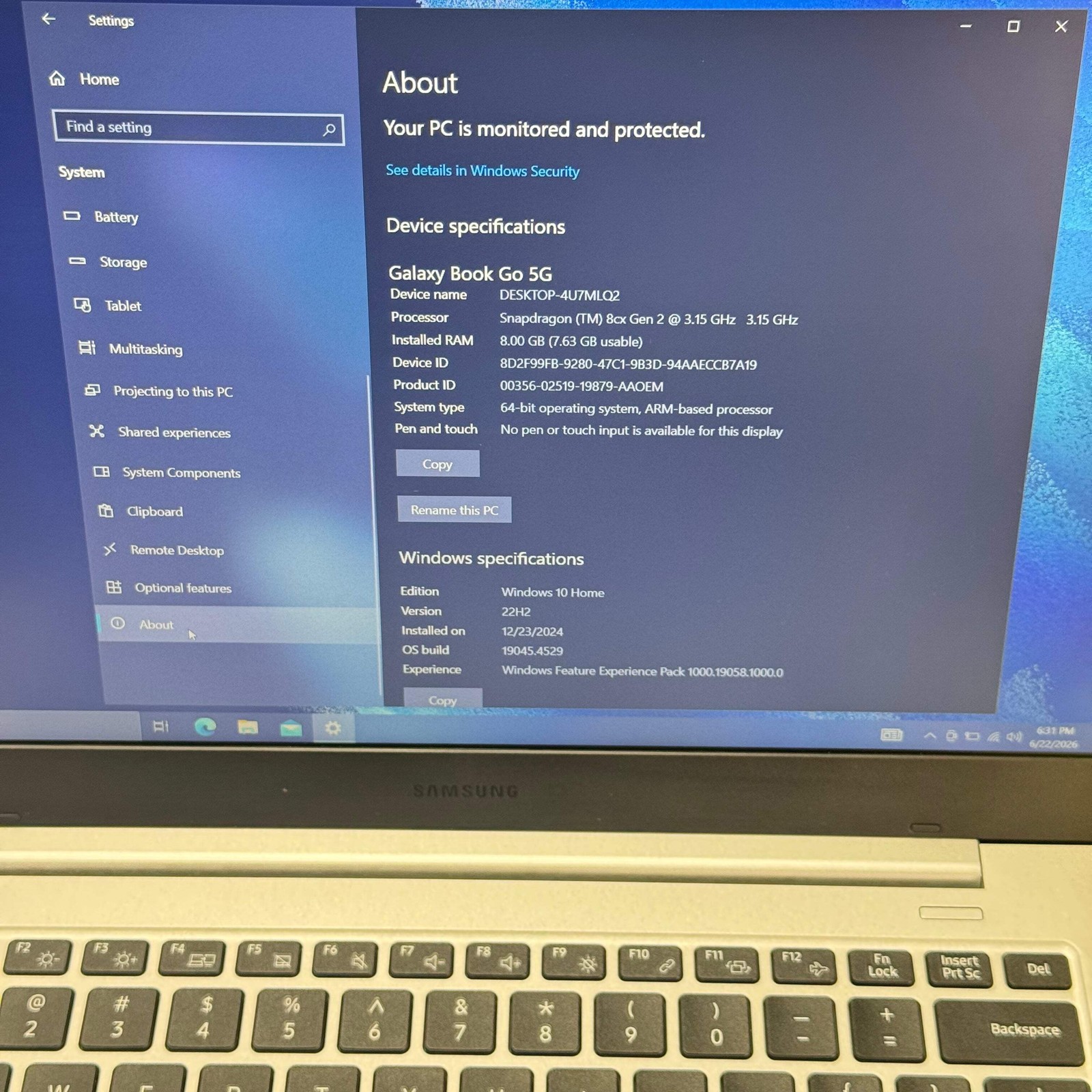 Samsung Galaxy Book Go 5G 14-inch Laptop 8GB 256GB SSD Silver