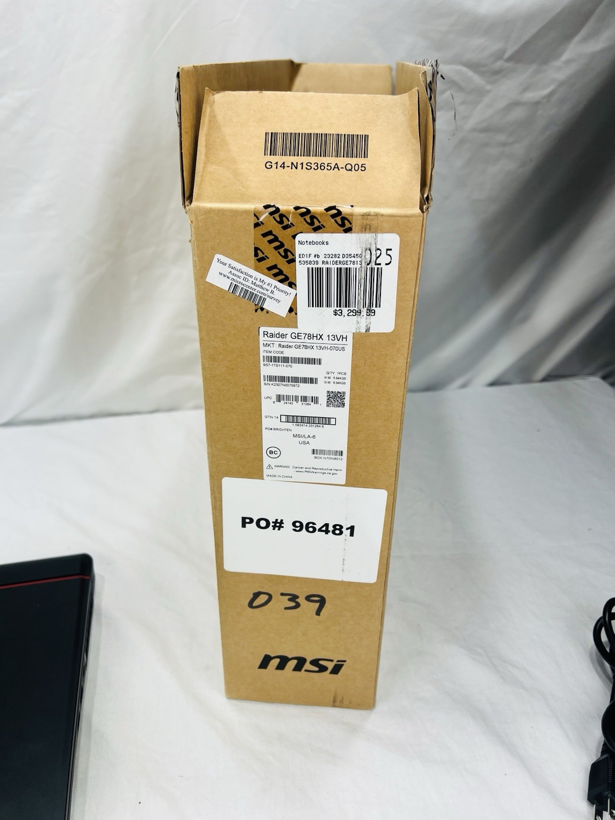 MSI Raider GE78 HX 17″ Gaming Laptop Intel i9 32GB RAM, 2TB SSD, RTX 4080