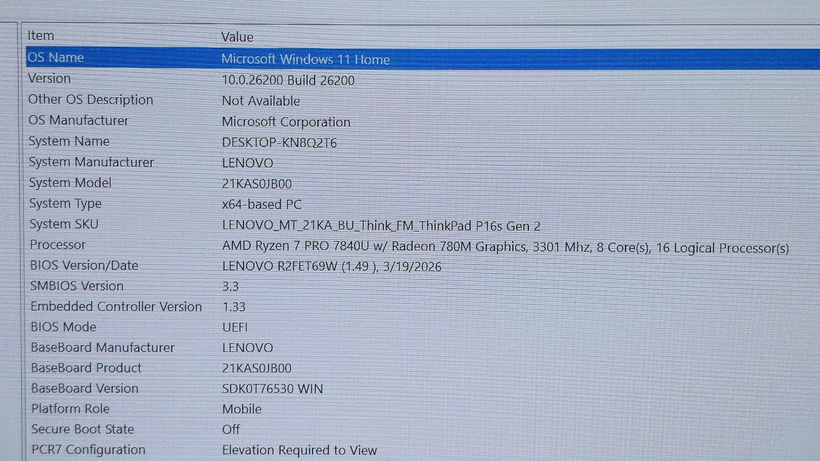 Lenovo ThinkPad P16s Gen 2 Ryzen 7 Pro 2TB SSD 64 GB RAM Radeon 780M 4GB Touch