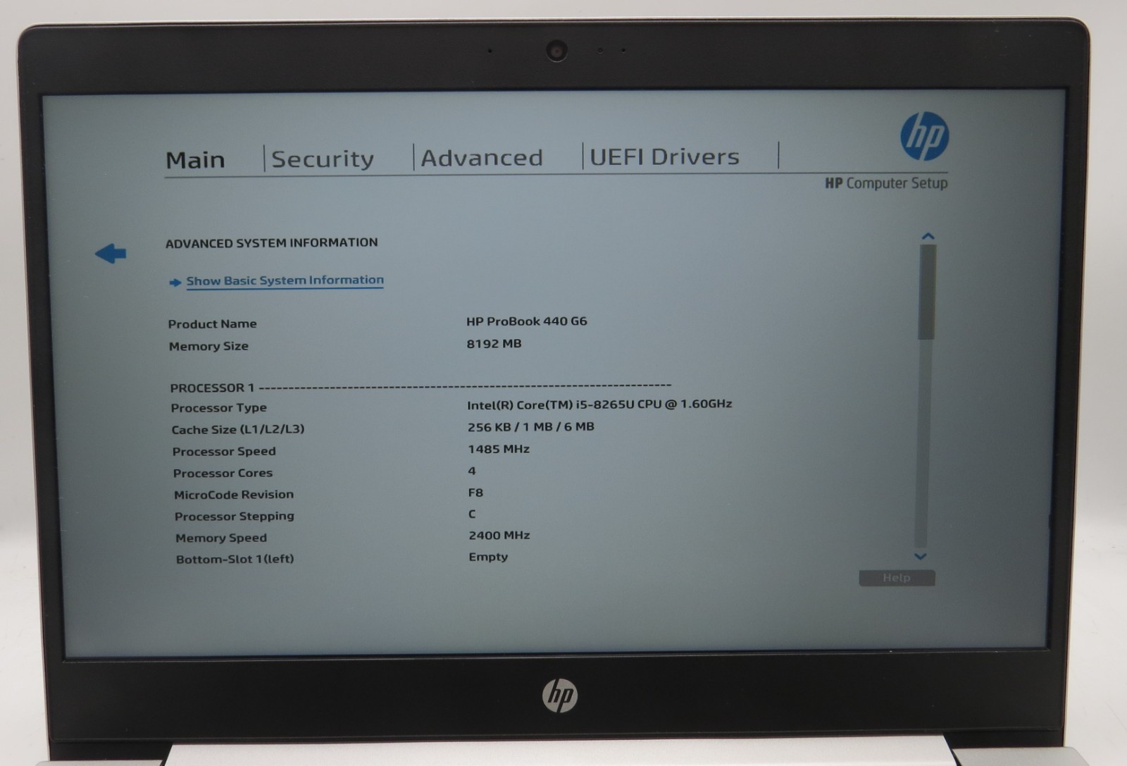 HP ProBook 440 G6/i5-8265U @ 1.60GHz/8GB RAM/No SSD/No OS *READ*