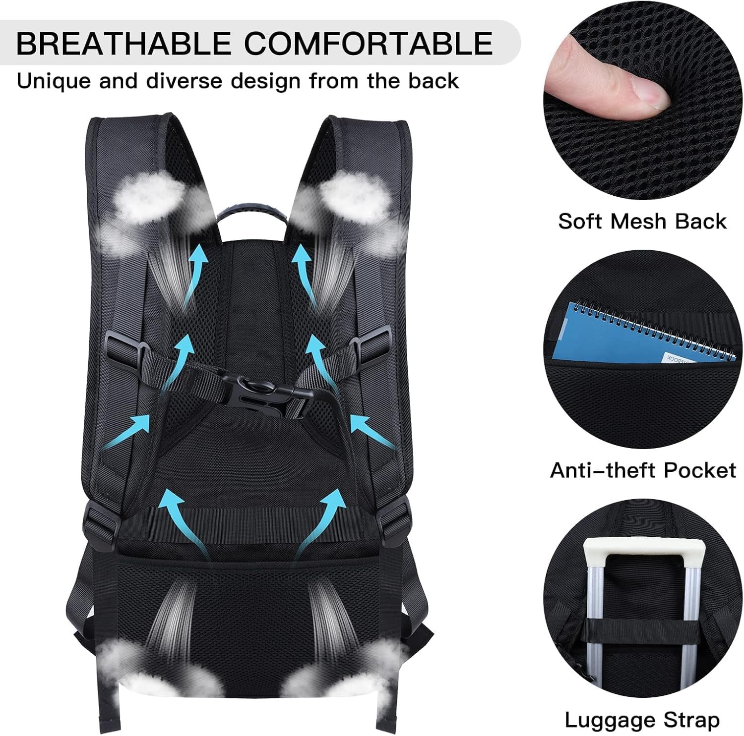 Extra Large Travel Laptop Backpack, 17.3 Inch Anti Theft Water Resistant Backpac