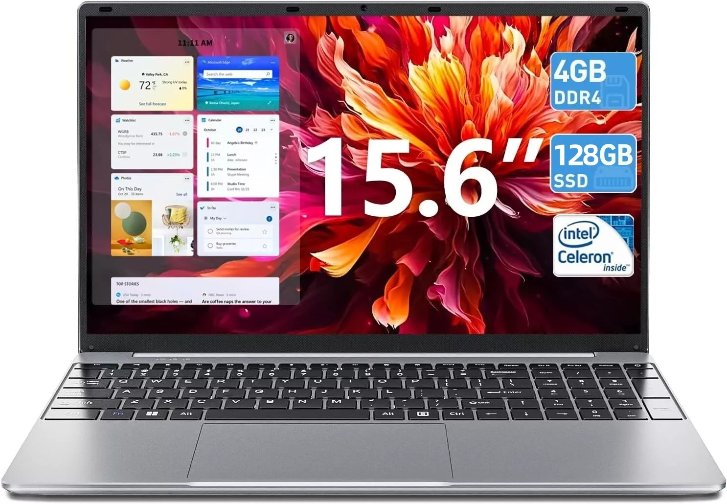 2026 SGIN NEW Portable Laptop 15.6″ Intel Celeron 4GB RAM 128GB SSD Windows 11