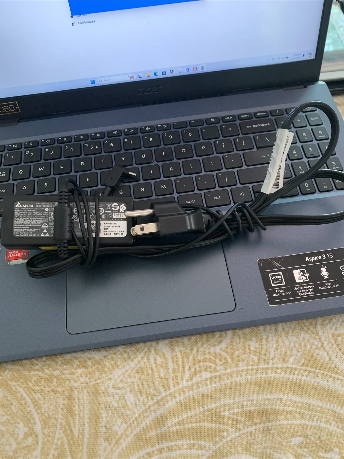 Acer Aspire 3 15″ N23C3 Blue Laptop Used With Charger