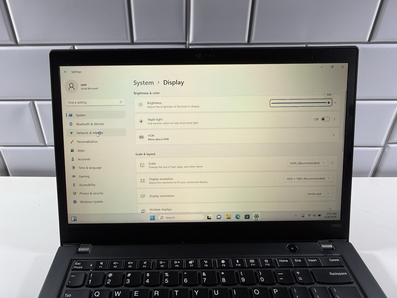 Lenovo ThinkPad T480s 14″ FHD i7-8550U 8GB RAM 512gb NVME WIN 11 PRO TOUCH