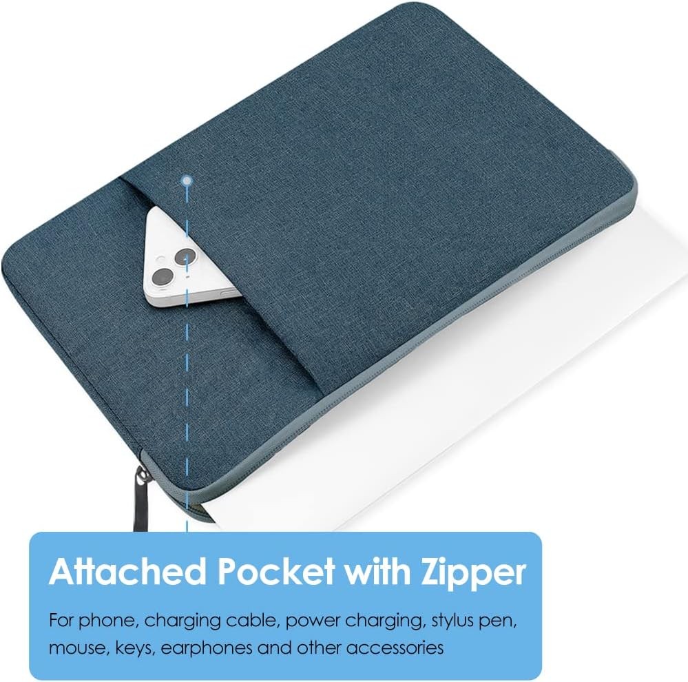 Navy 13-Inch Laptop Sleeve for MacBook Neo, Water-Resistant, Soft Lining, Snug F