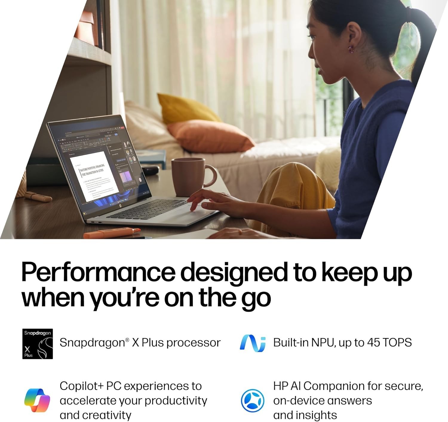 HP OmniBook 5 14-he0099nr AI PC OLED Snapdragon X Plus X1P-42-100 16GB 1TB SSD