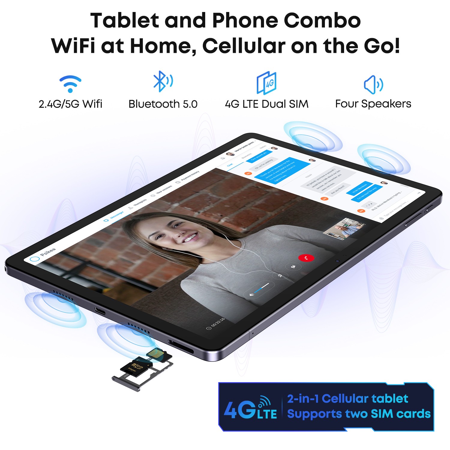 CHUWI Hipad 11 Android 14 10.95in FHD T616 6gb ram 128gb ssd 4G LTE 7000mAh
