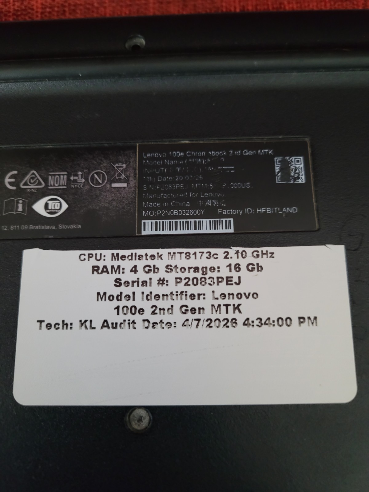 Lenovo 100e Chromebook 2nd Gen MTK 11.6″ (16GB eMMC, MediaTek MT8173C,…