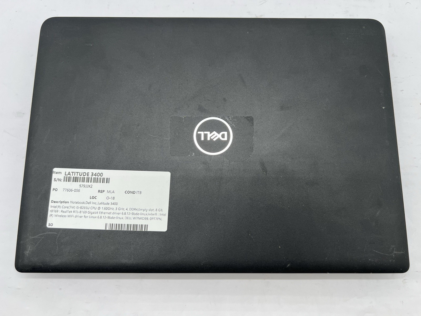 Dell Latitude 3400, i5-8265U CPU, @ 1.60GHz, 8GB RAM-No HDD/OS/Charger