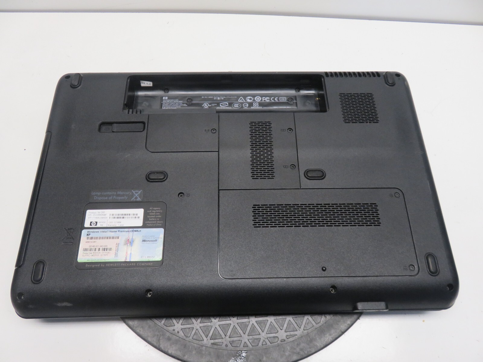 HP G60-121WM Laptop AMD Sempron SI-40 3GB Ram Nvidia GPU No HDD or Battery