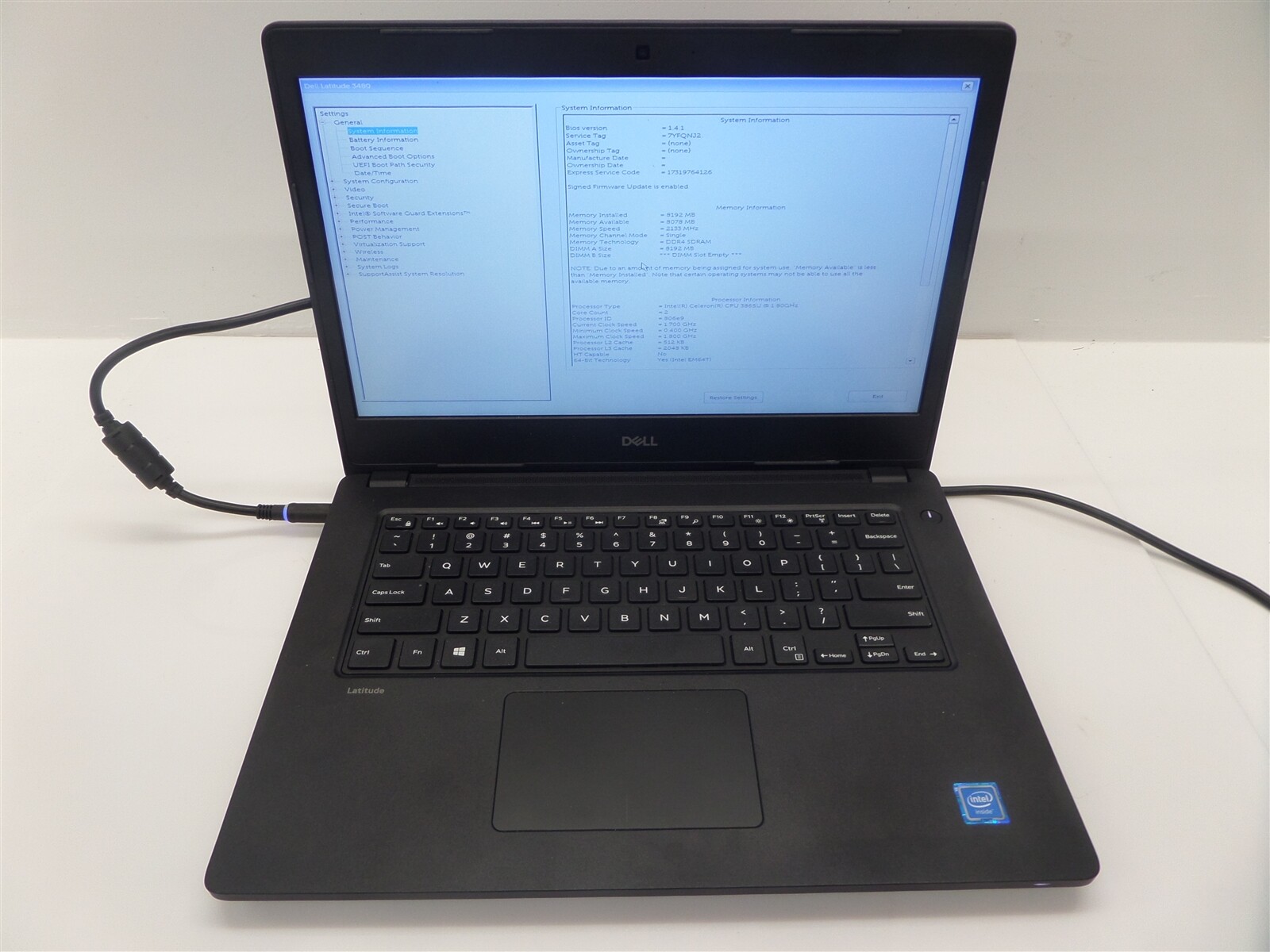 Dell Latitude 3480 14″ Intel Celeron 3865U 1.80GHz 8GBRAM Laptop