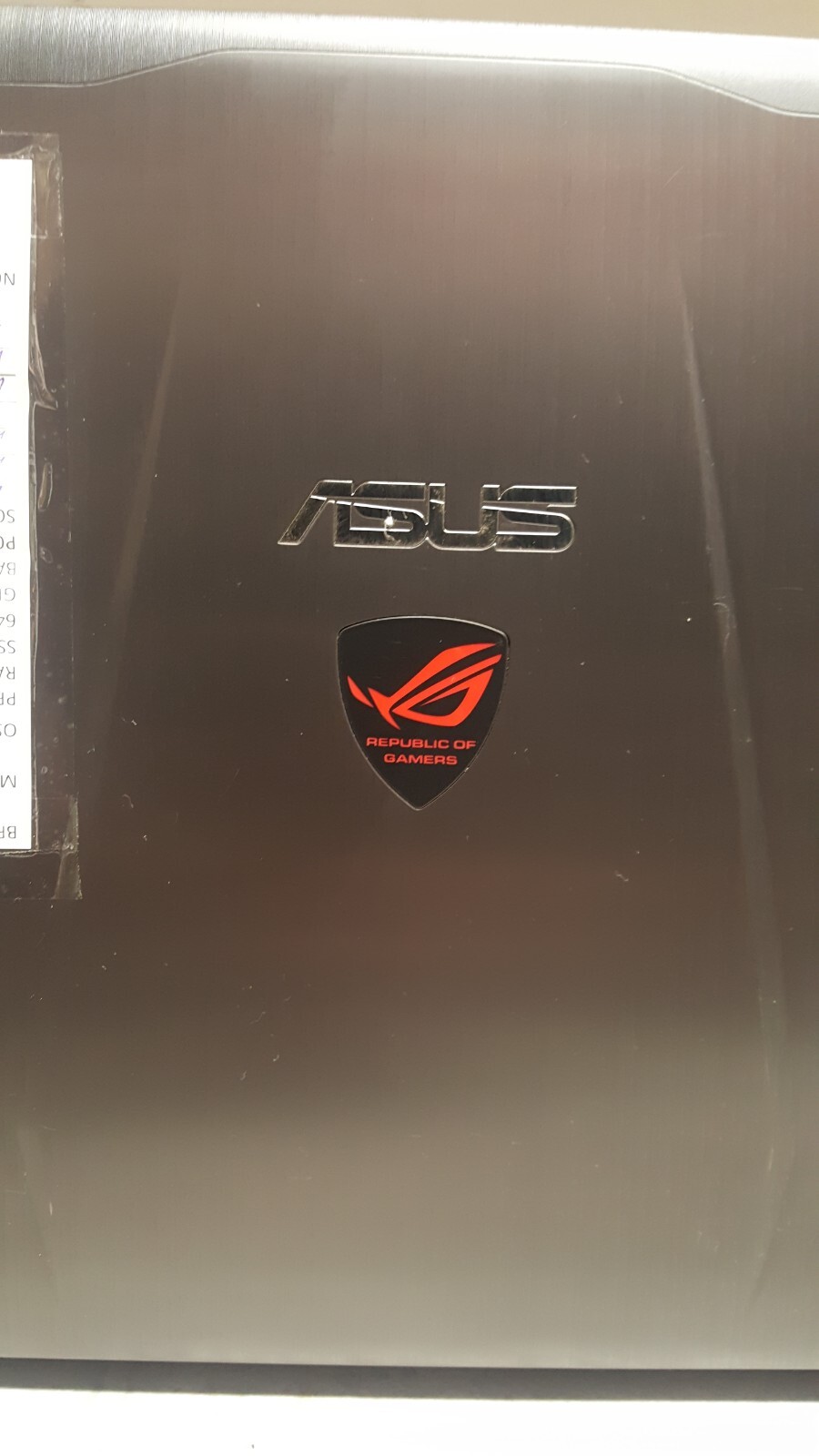 Asus GL552VW Gaming Laptop, Intel core I7-6700HQ CPU @2.6Hz 8GB RAM