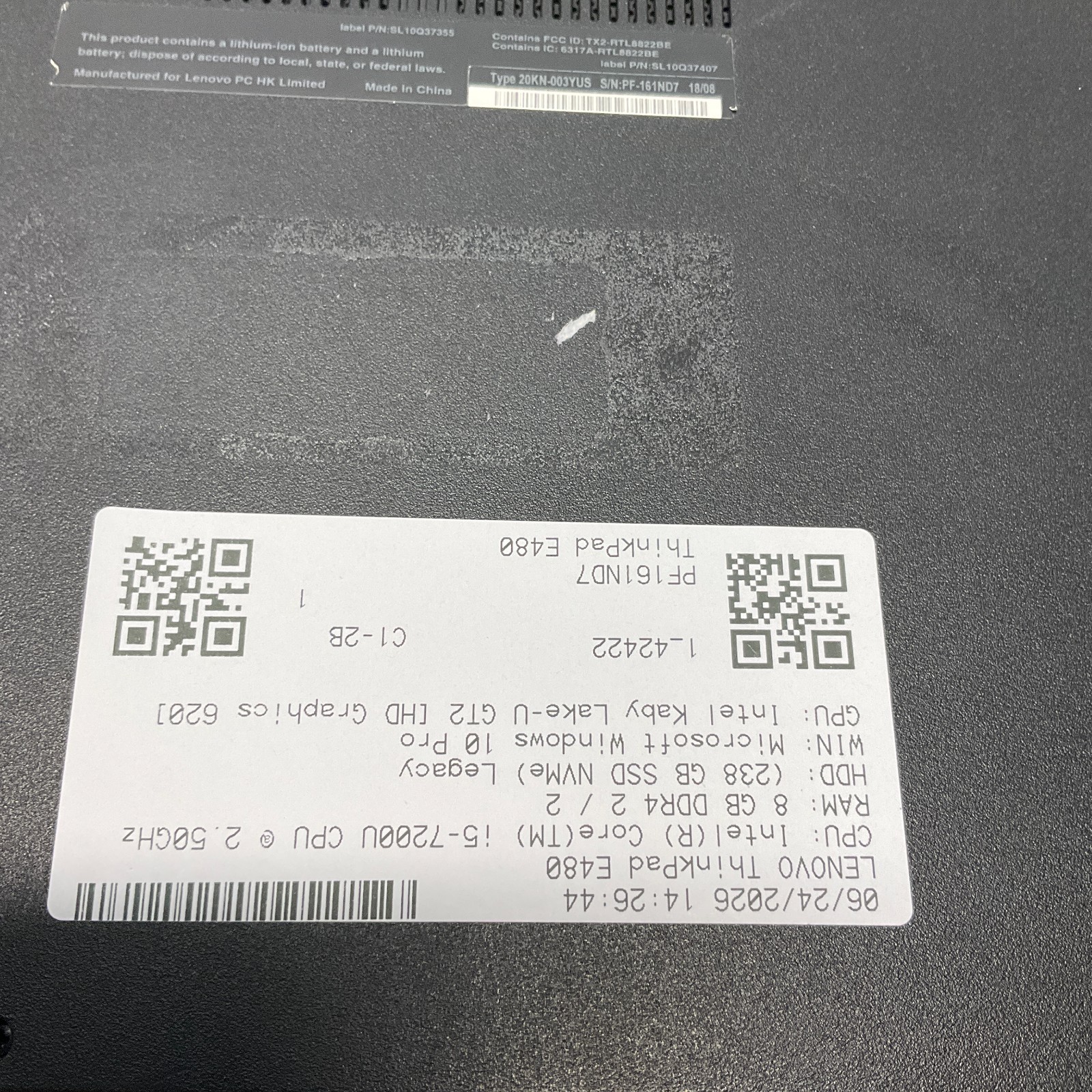 Lenovo ThinkPad E480 14″ Laptop Core i5-7200u 8GB RAM 256GB SSD Windows 10 Pro
