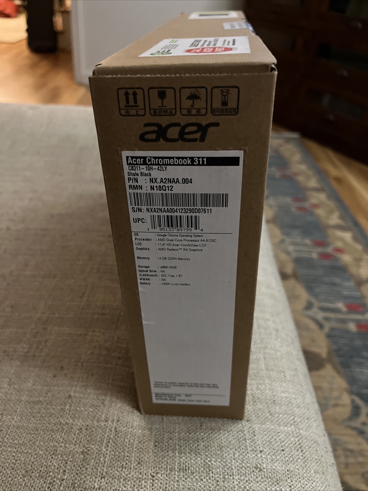 NEW Acer 311 Chromebook 11.6″ HD AMD A4 64GB eMMC 4GB RAM Shale Black Sealed NIB