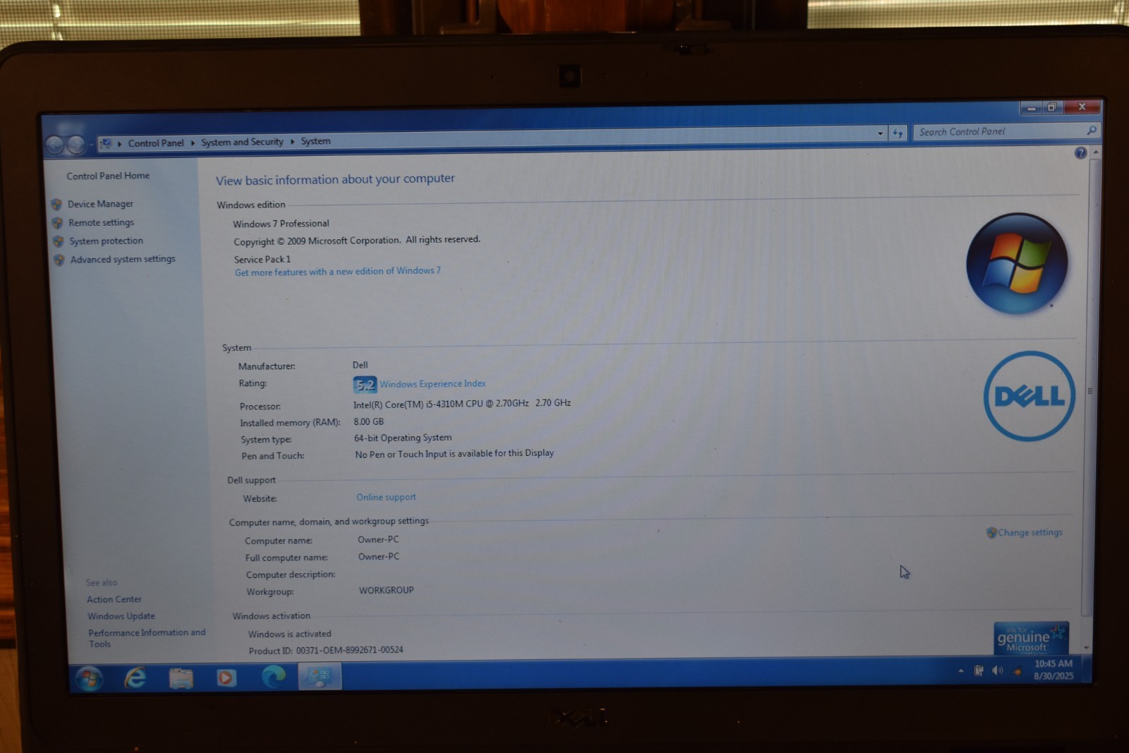 Dell Latitude E6540 Intel Core i5-4310M 8GB 500GB Windows 7 Pro 64-bit Webcam