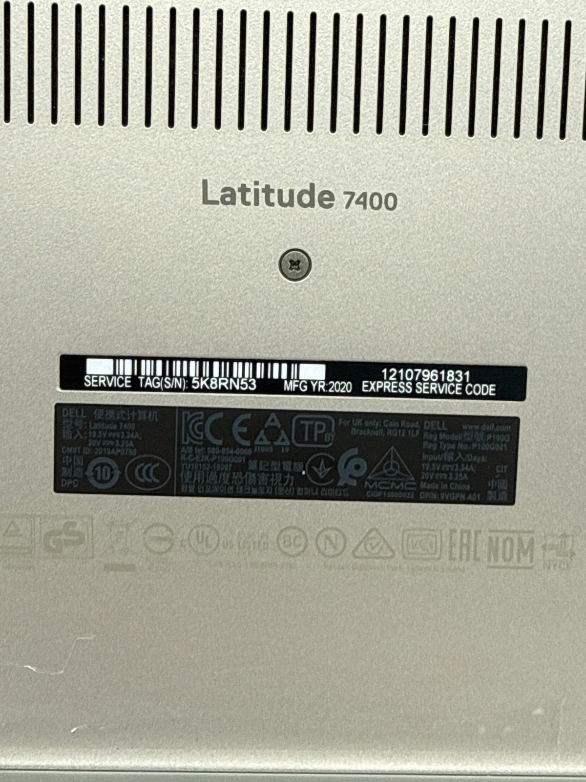 Dell Latitude 7400 Laptop 8GB RAM 256GB SSD Intel Core i5-8365U Used
