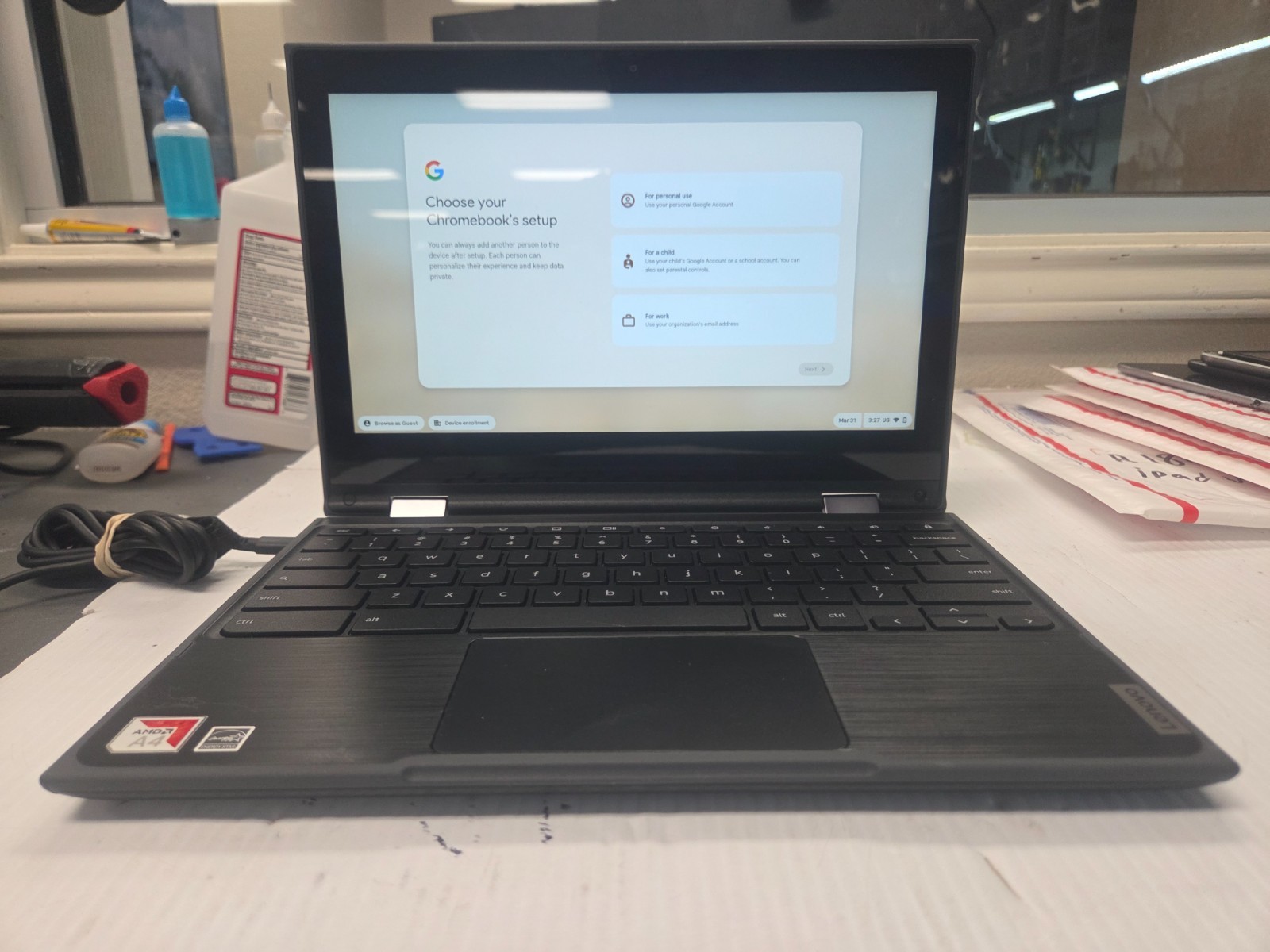 Lenovo 300e Chromebook 2nd Gen (Decent Condition) (AMD Radeon R4) (W/O Charger)