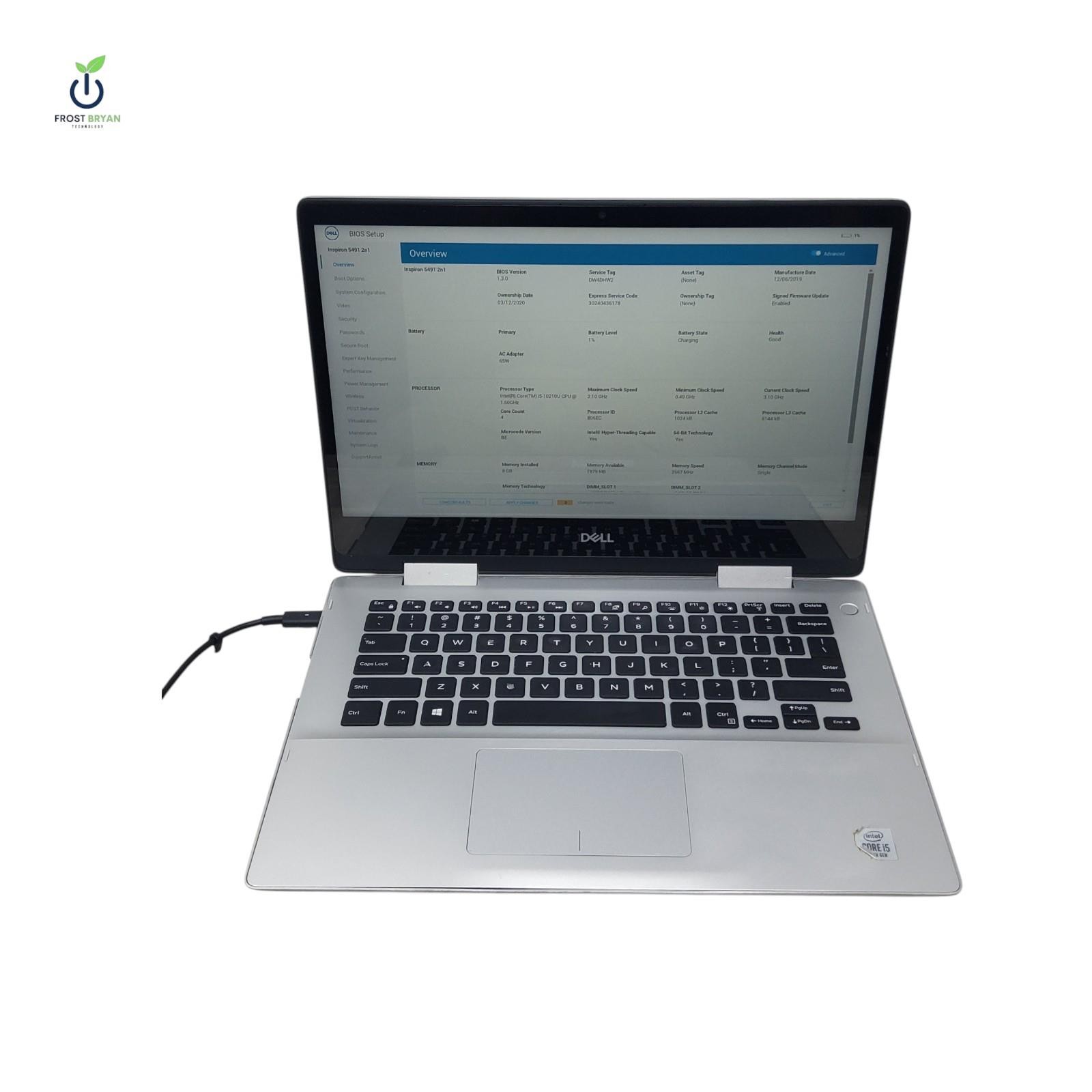 DELL Inspiron 5491 2n1 Laptop i5-10210U@1.60GHz 8GB 256GB No OS Grade C [READ]