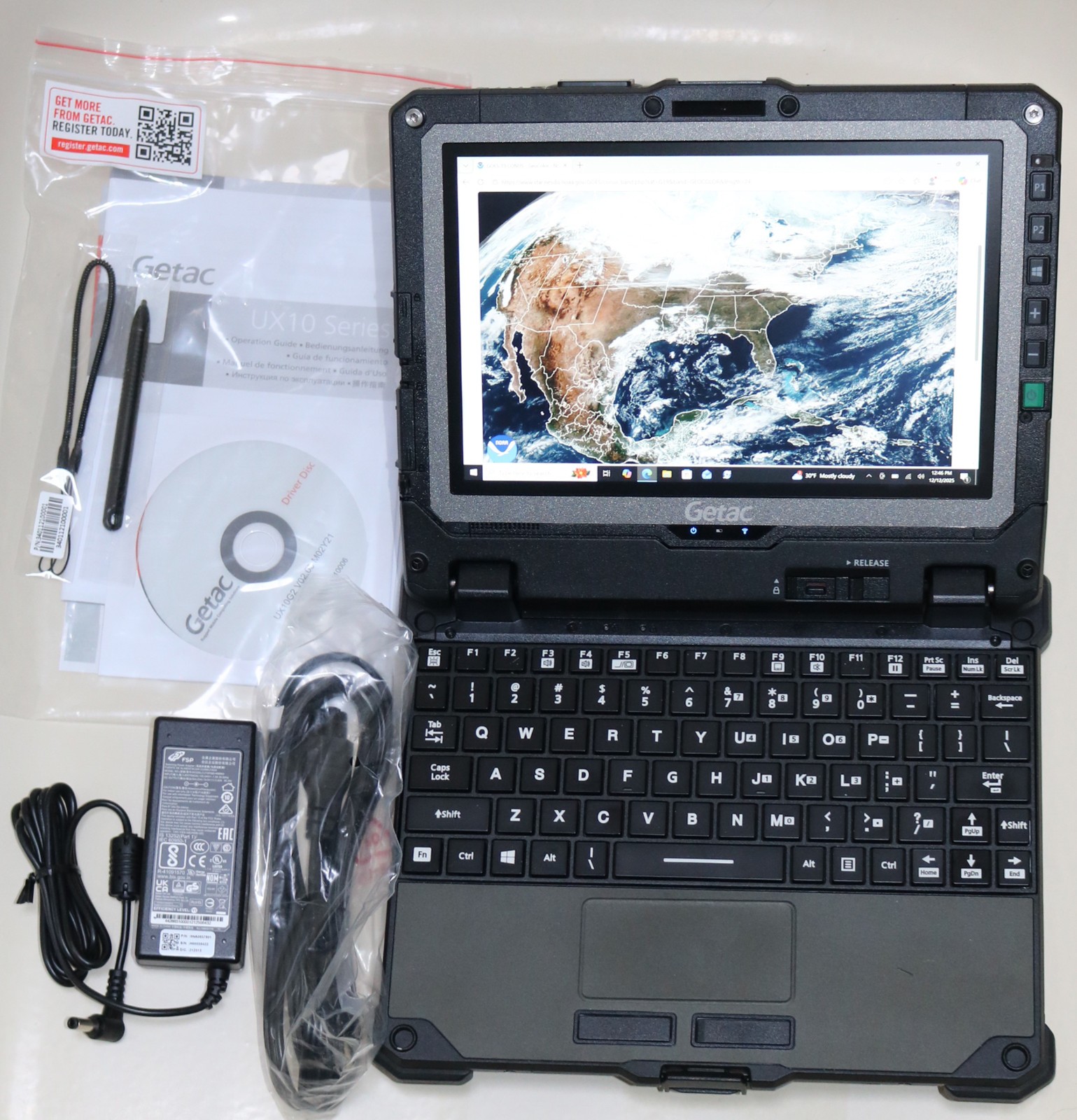 Getac UX10 G2 Tablet 10.1″ i5-10310U 8GB 256GB, BarCode, KB, Dock, Strap, W10P