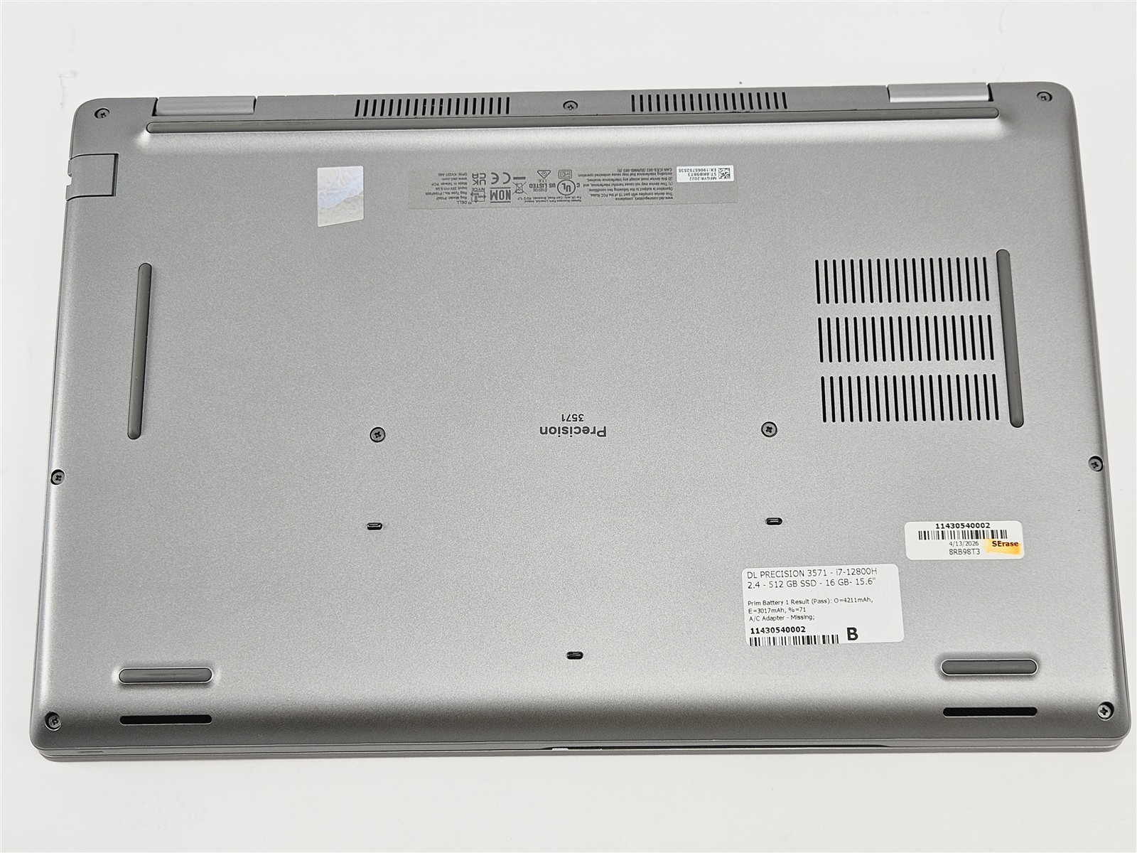 Dell Precision 3571 P104F 15.6″ i7-12800H 2.4GHz 16GB 512GB T600