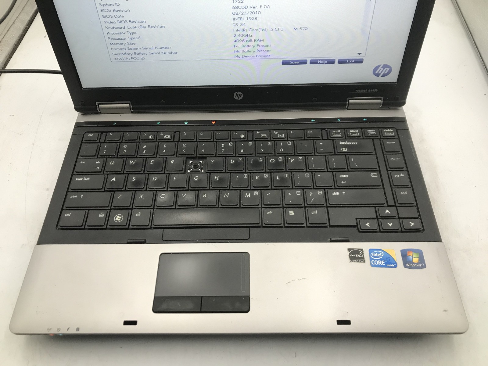 HP PROBOOK 6440B – BOOTS TO BIOS – INTEL I5 M520 – 4GB RAM -READ DESCRIPTION- BB