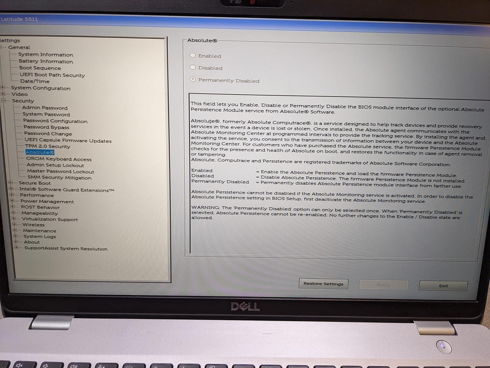 DELL LATITUDE 5511 i7-10850H @ 2.70 GHz, 8GB RAM, NO HDD/OS