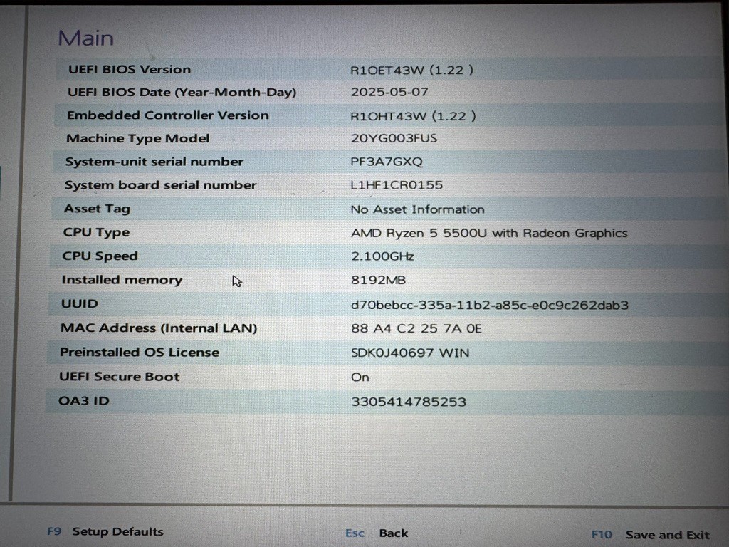 Lenovo ThinkPad E15 Gen 3 Laptop Ryzen 5 5500U 8GB RAM – No SSD