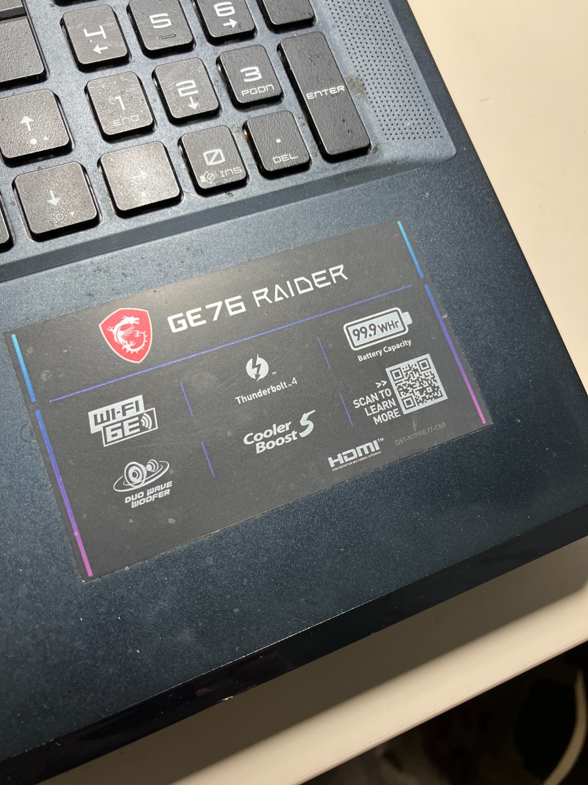 MSI GE76 Raider 17.3″ Gaming Laptop MS-17K3, 16GB RTX 3060 for parts not working